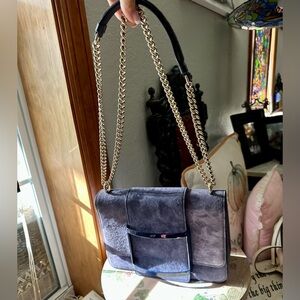 Roger Vivier Suede Viv’ Choc Shoulder Bag